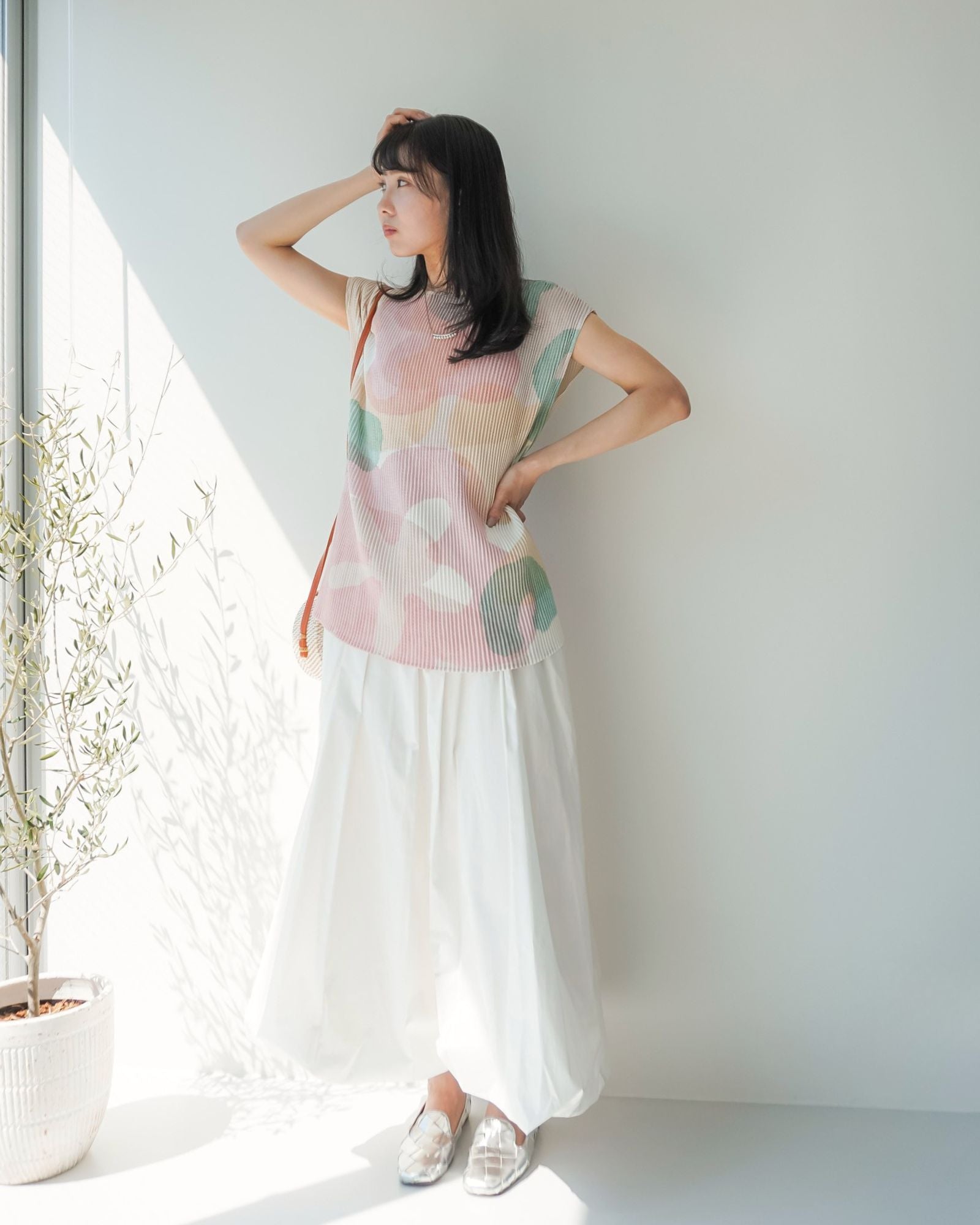 Blissful Blooms Crystal Pleated Top