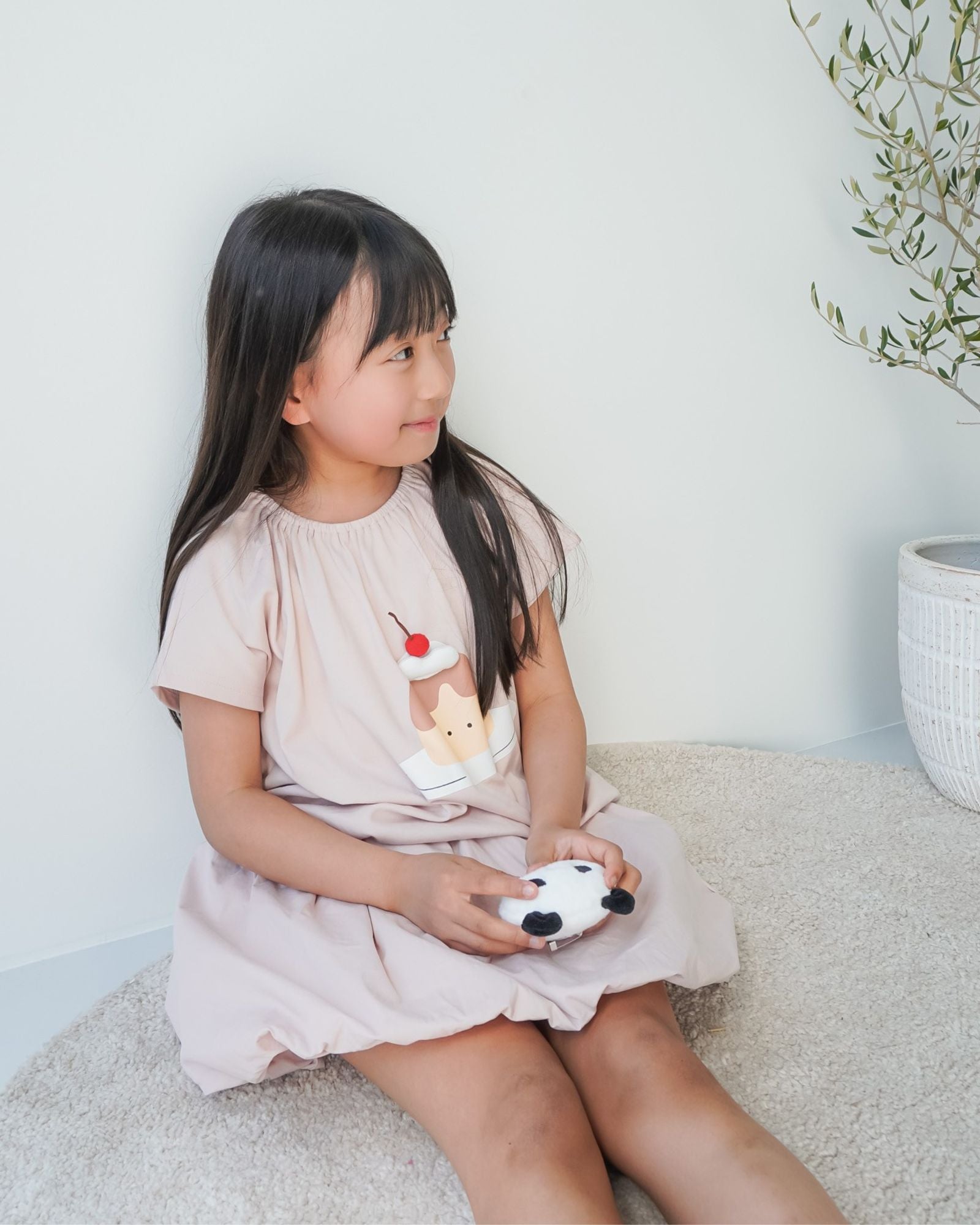チェリートッププリン クロップドキッズTシャツ