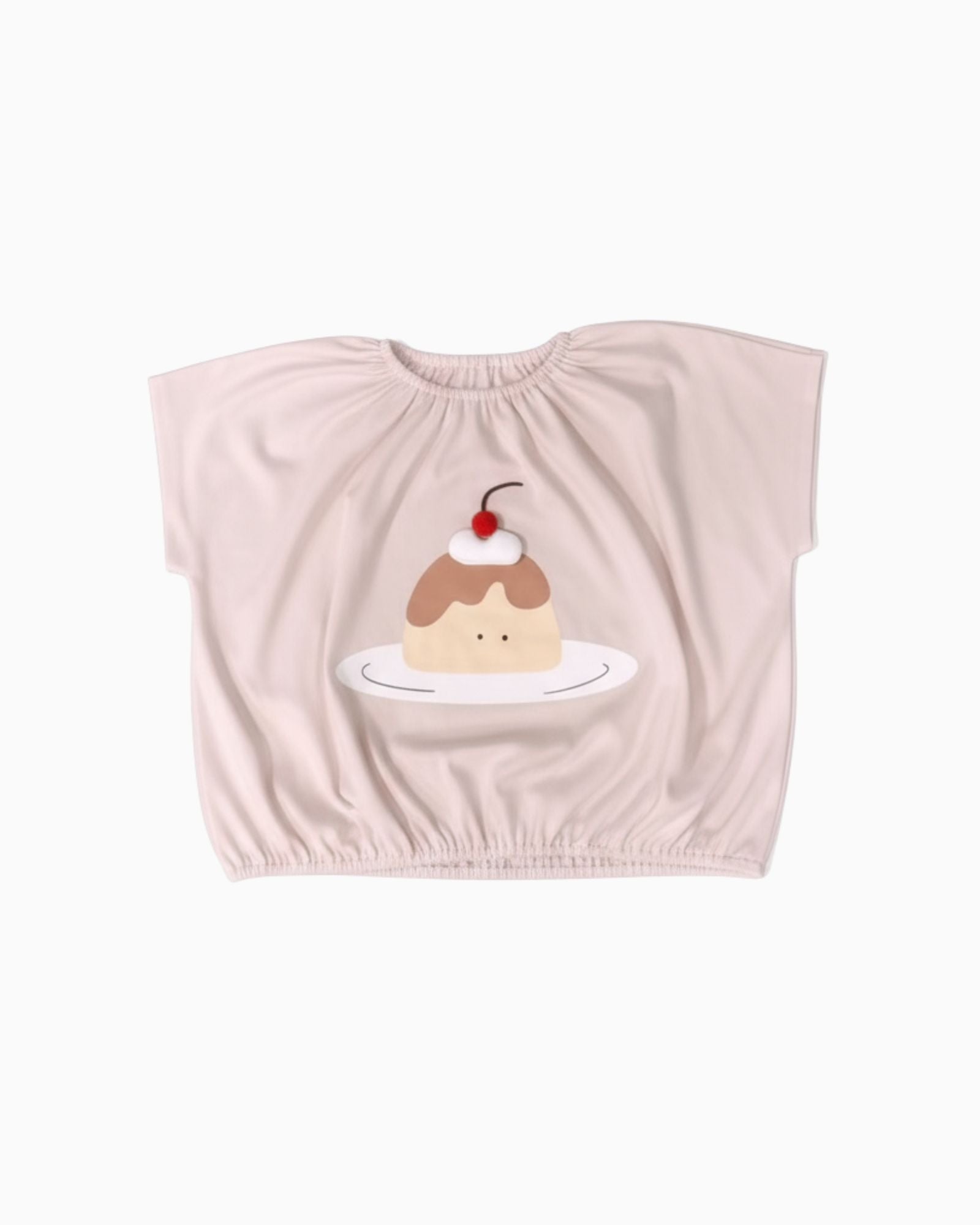 チェリートッププリン クロップドキッズTシャツ
