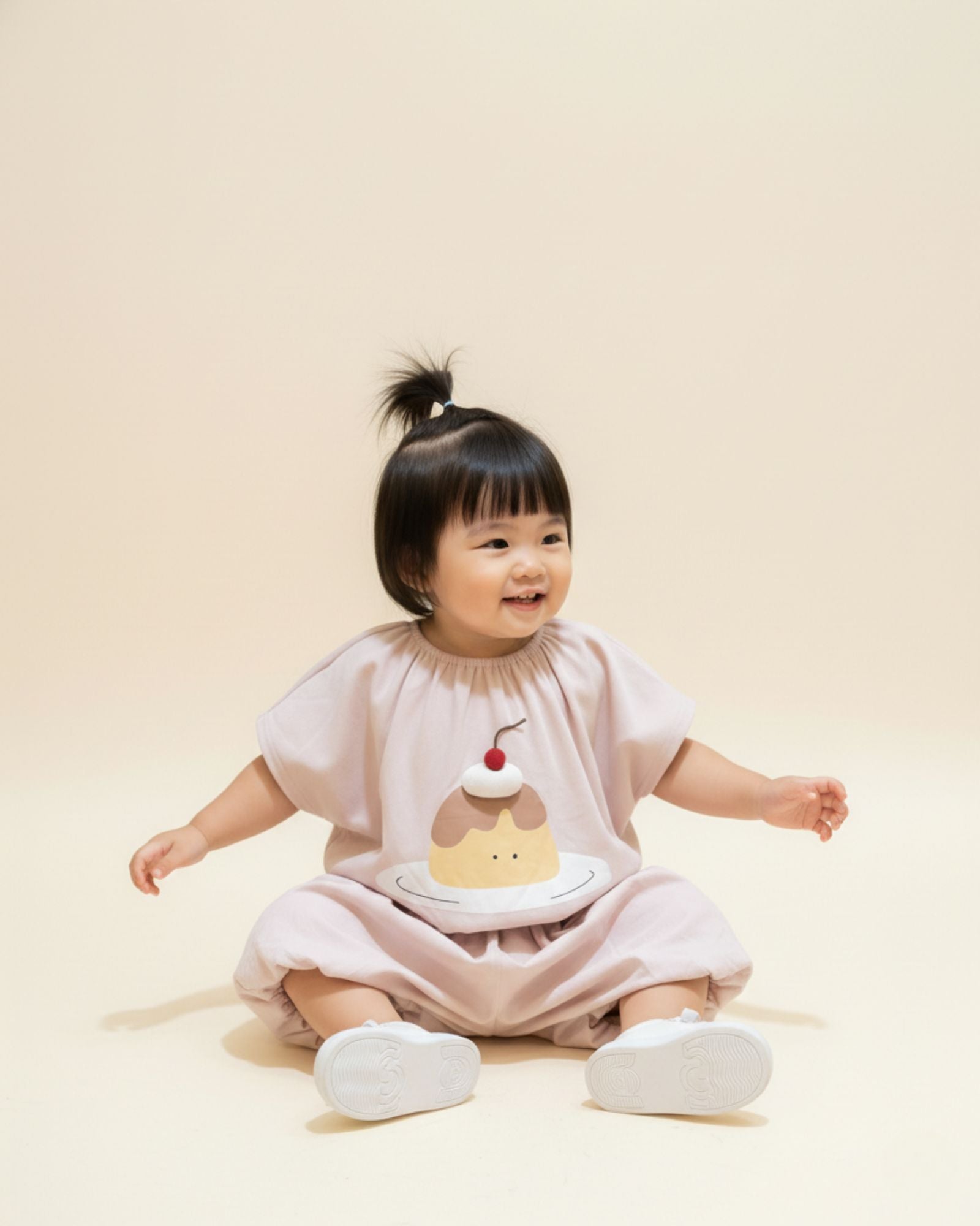 チェリートッププリン クロップドキッズTシャツ