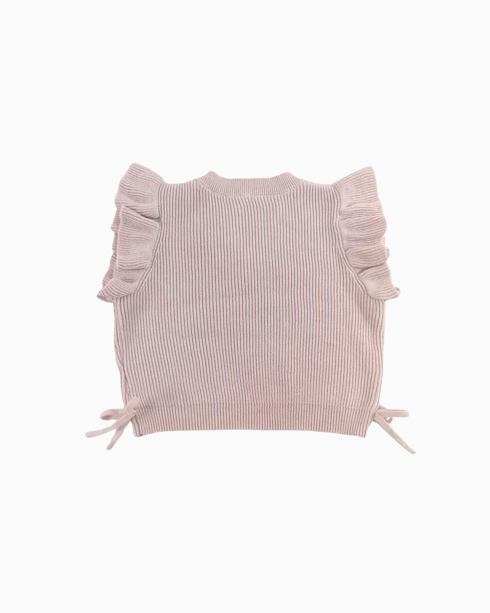 Vネックリボンニットベスト