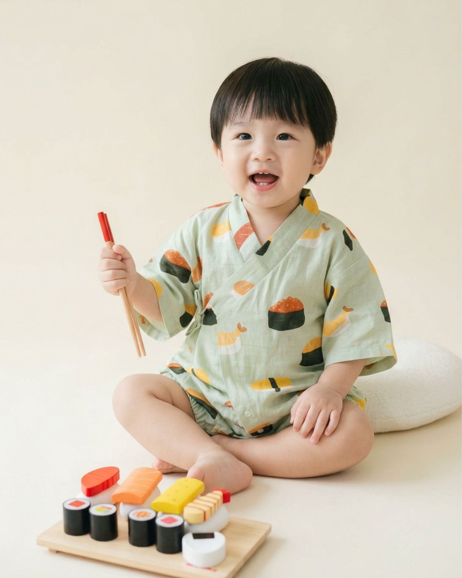 Pre-order: Oishii Sushi Baby Kimono - Wasabi