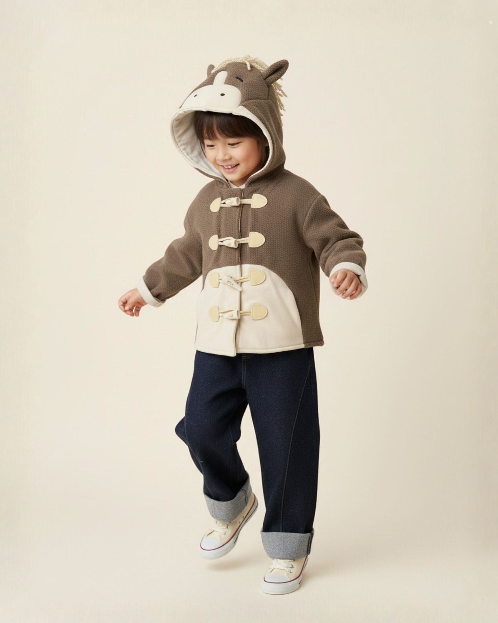 予約注文: ポニー フリースフード付きジャケット