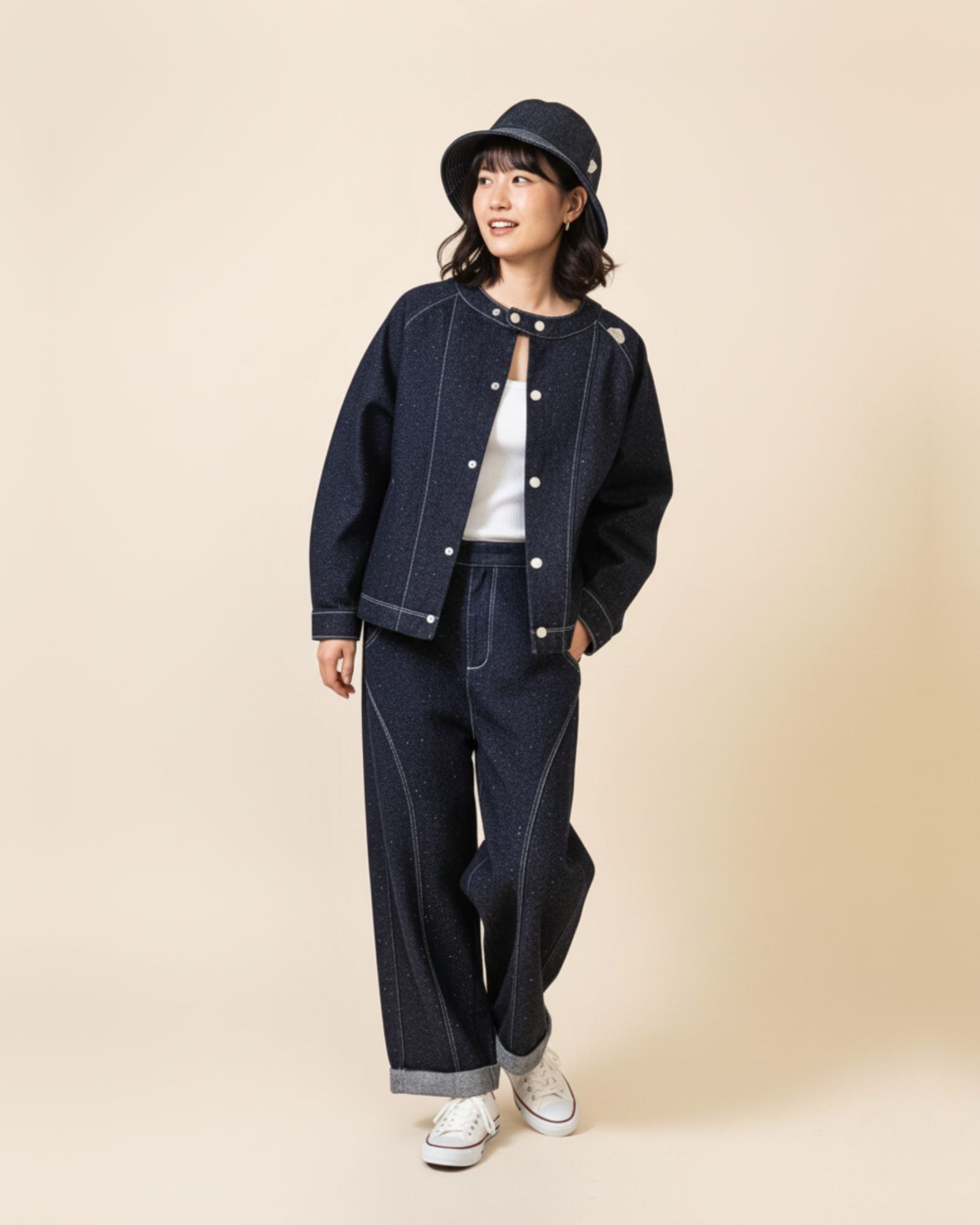 預購:幻彩牛仔圓領夾克(親子款)