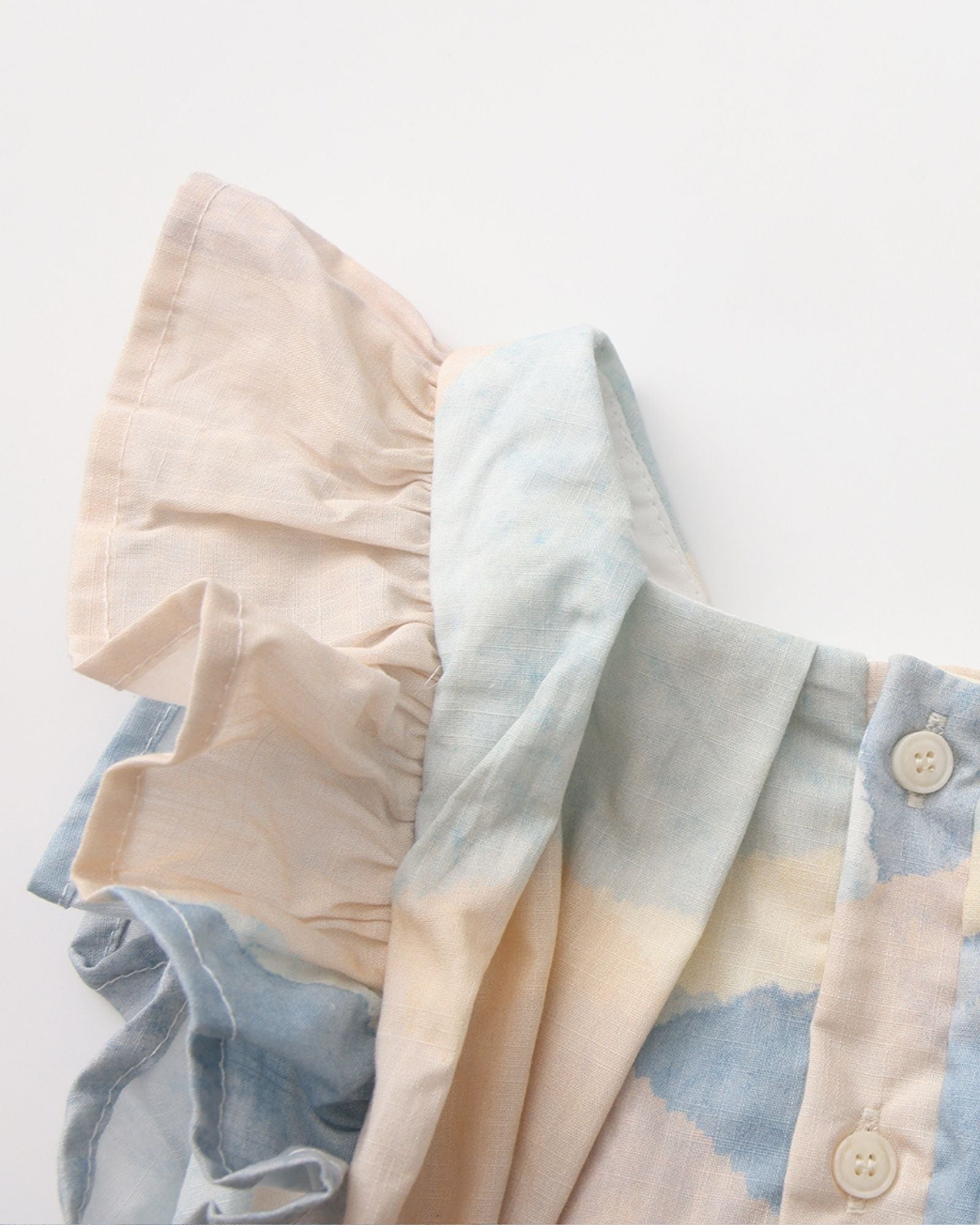 碧海と砂洲柄 フレアスリーブワンピース