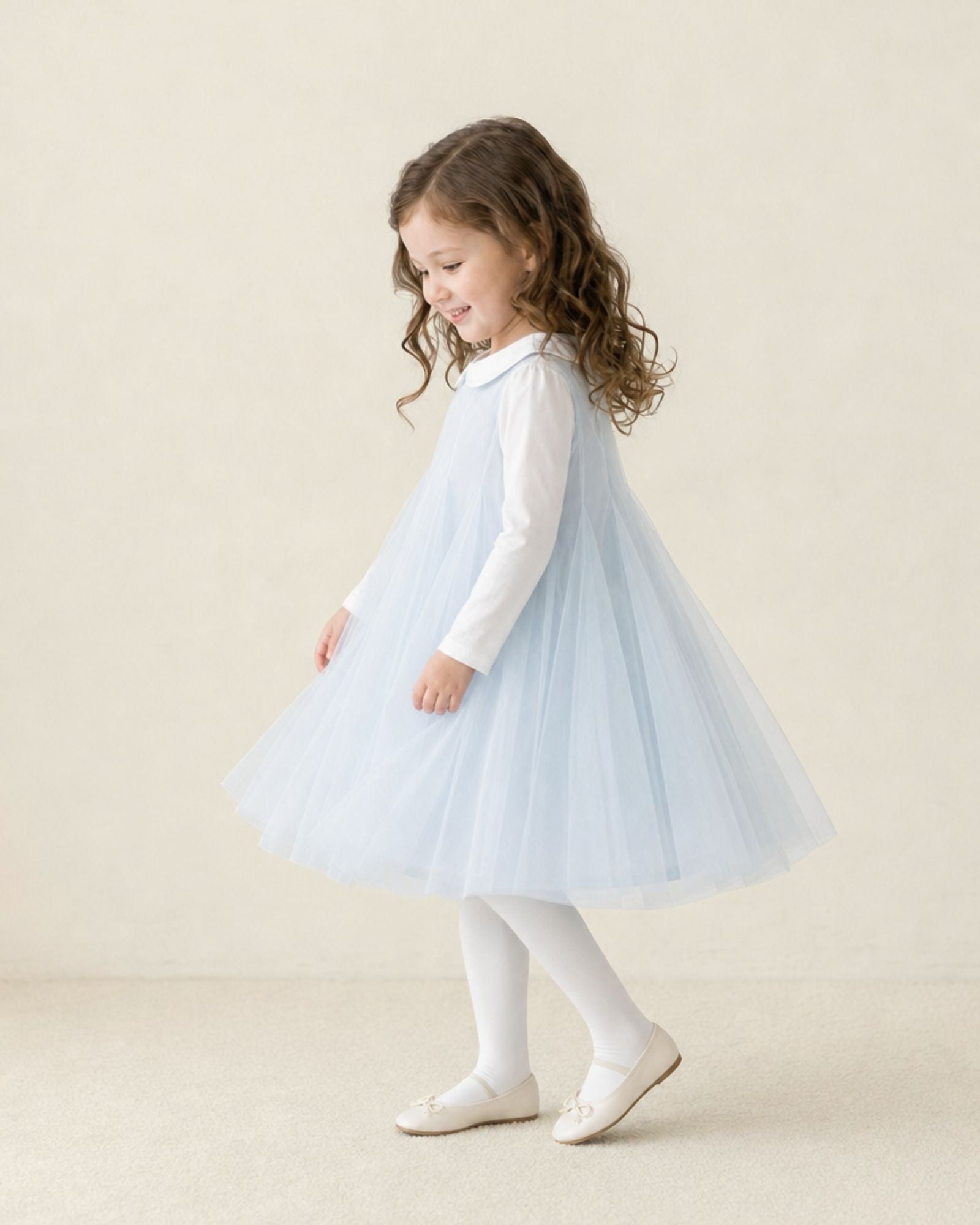 Pre-order: Whimsy 2-in-1 Tulle Girls Dress - Ocean