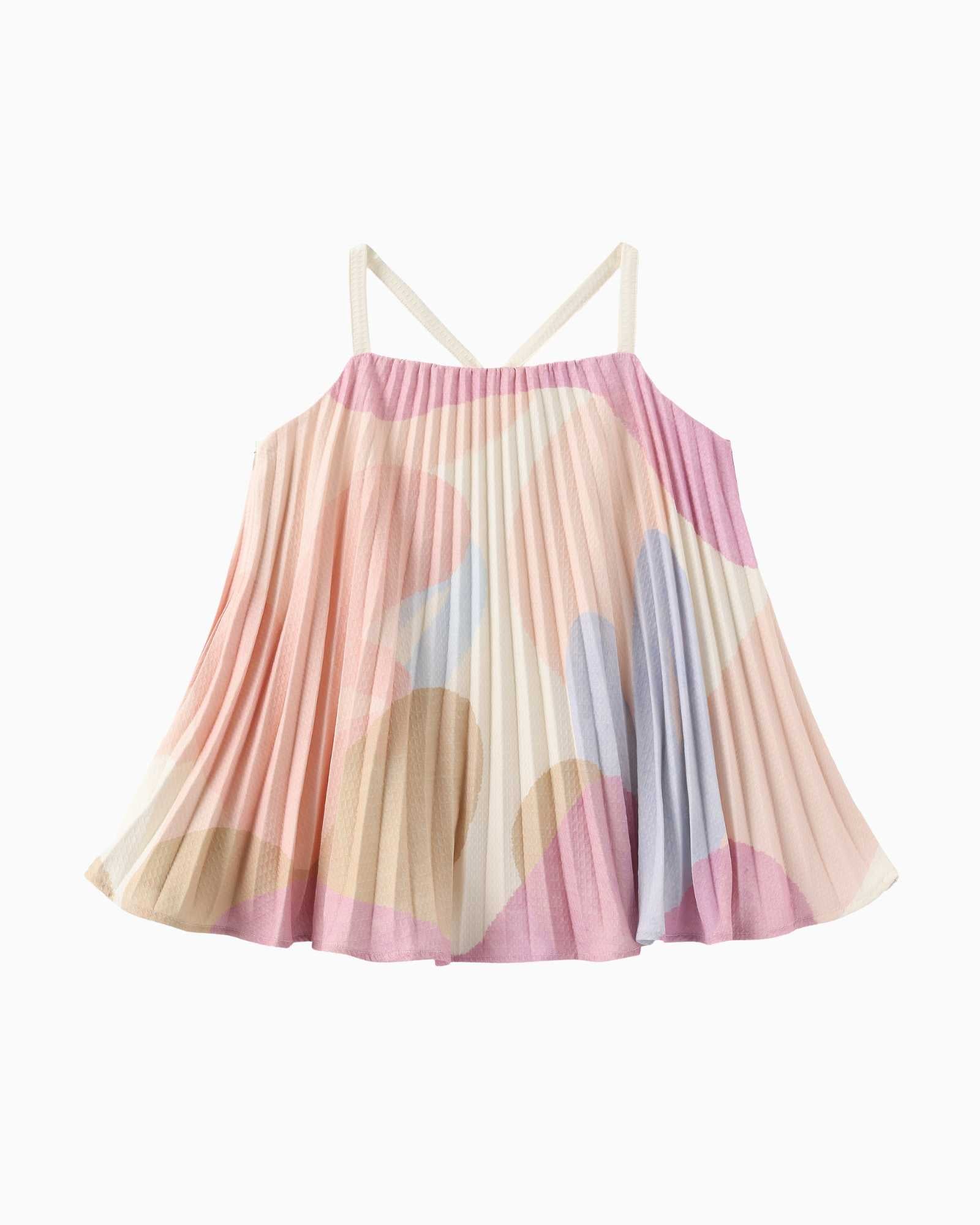 Lucky Reef Mums Pleated Spag Top