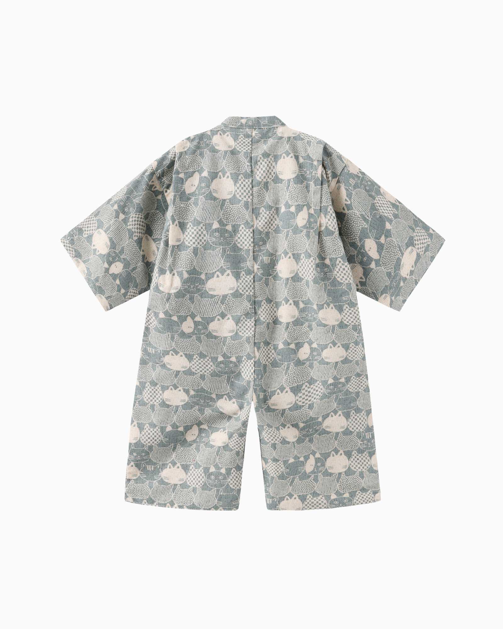 Lucky Cat Baby Kimono - Emerald