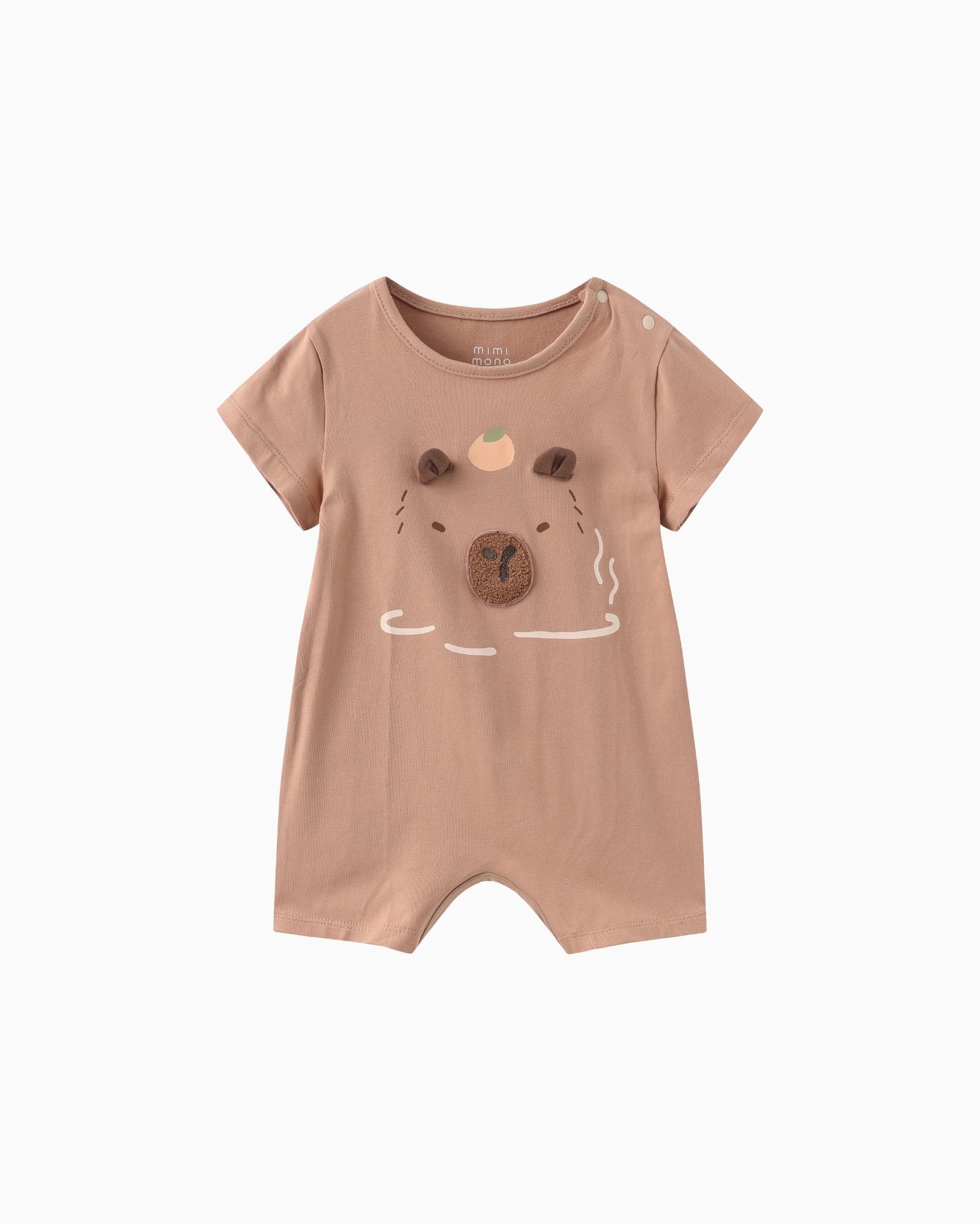 Capybara In Onsen Short Sleeves Baby Romper