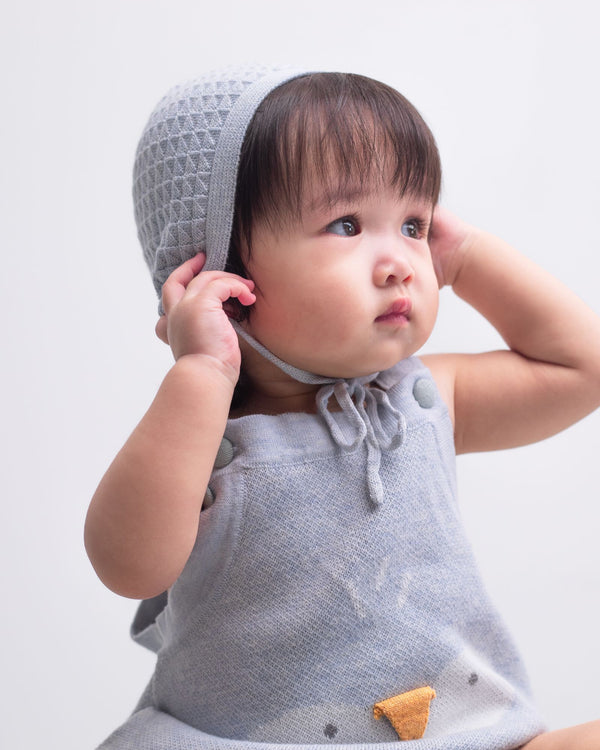 Pre-order: Knitted Waffle Baby Bonnet