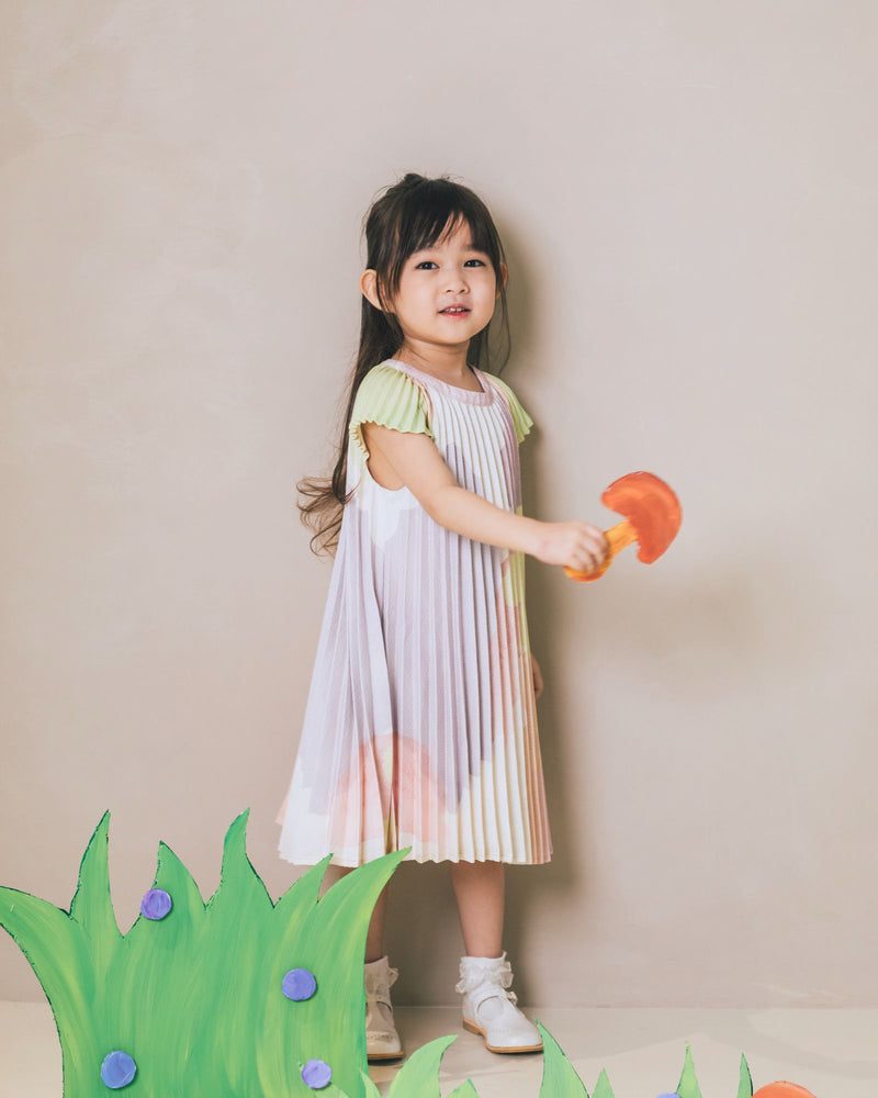 Fruity Retreat Butterfly Pleated Dress