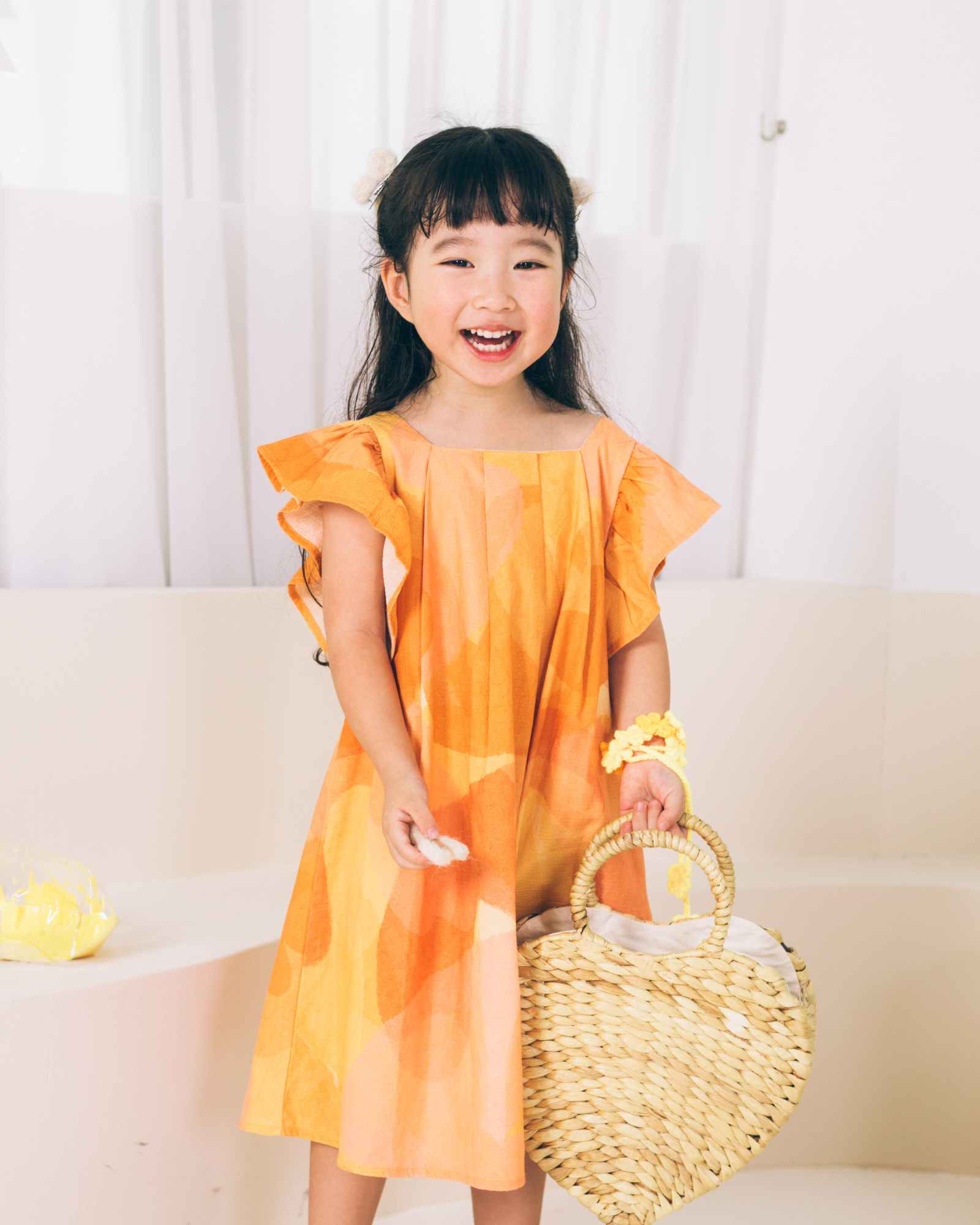 Golden Blossom Butterfly Girls Dress