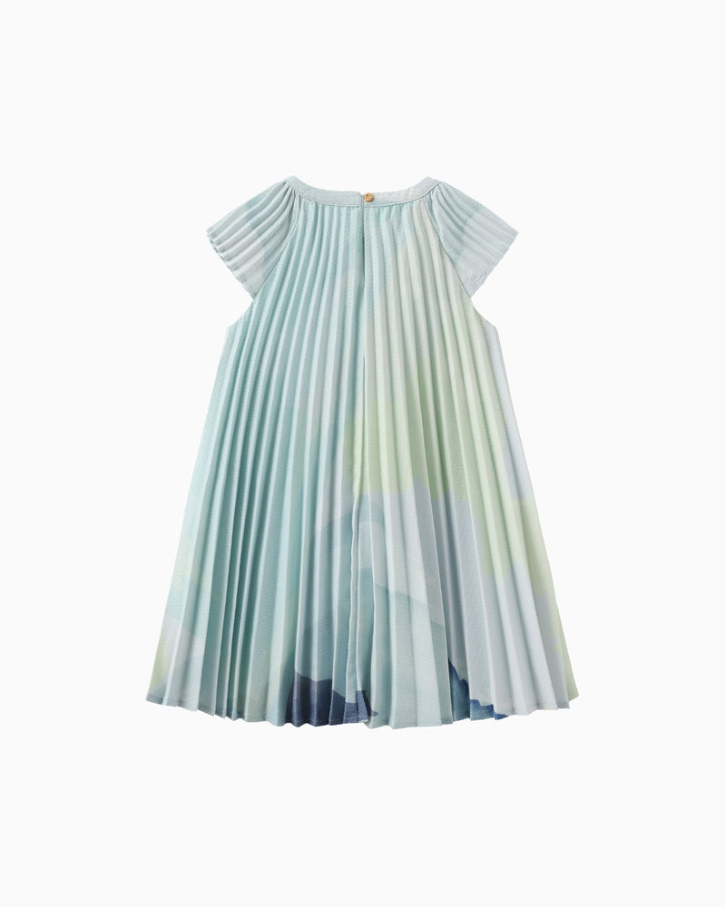 Serene Voyage Butterfly Pleated Dress