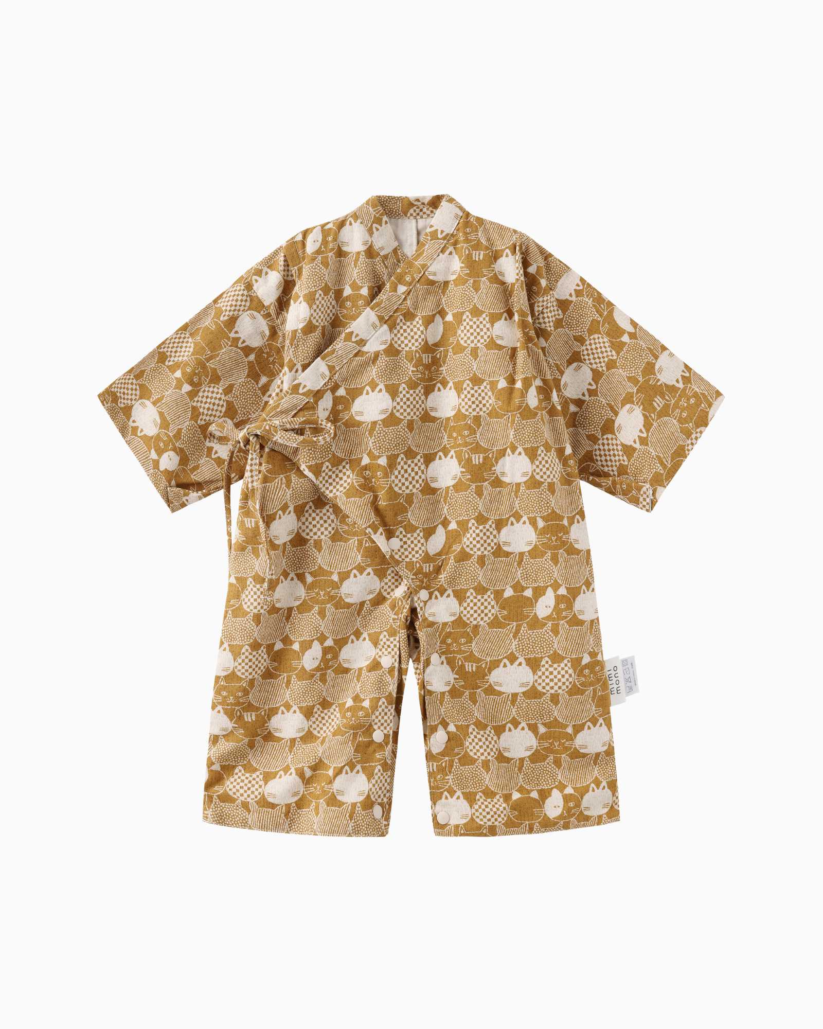 Lucky Cat Baby Kimono - Gold