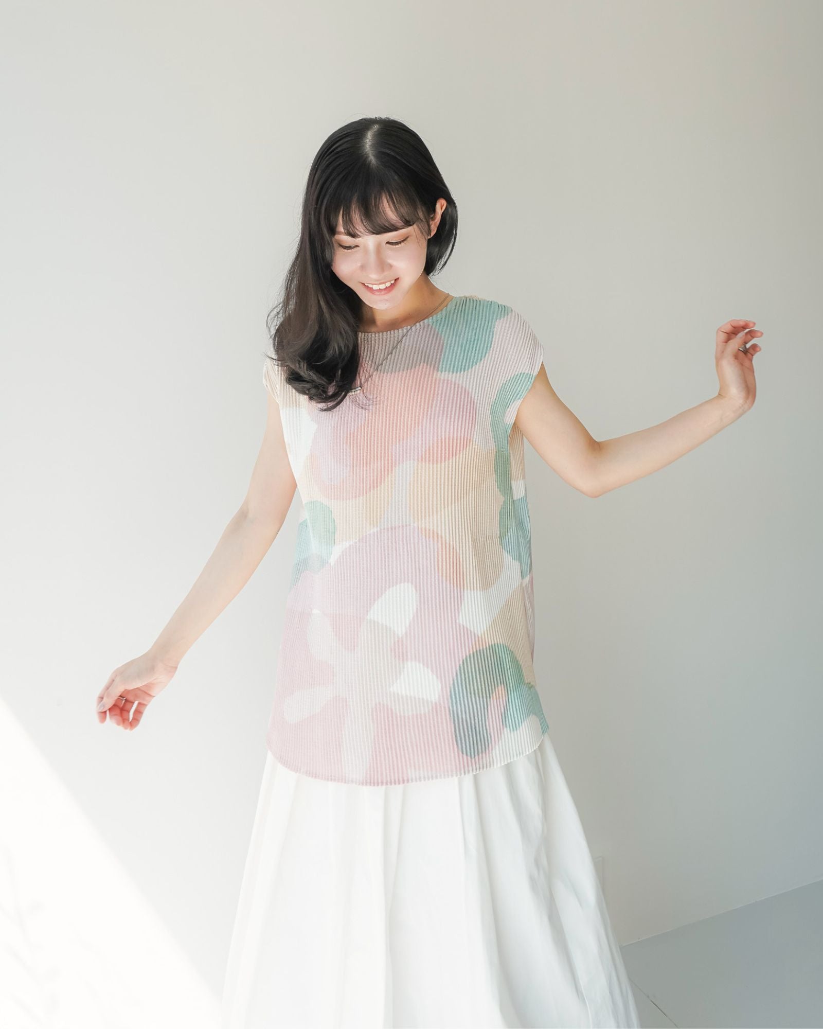 Blissful Blooms Crystal Pleated Top