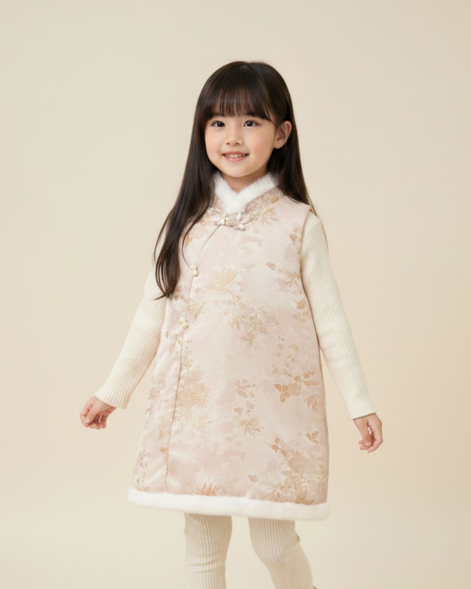 CNY Embroidered Padded Girls Dress