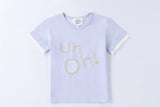 family matching clothes, uh-oh tee, mom and daughter matching, summer embroidery tee, purple