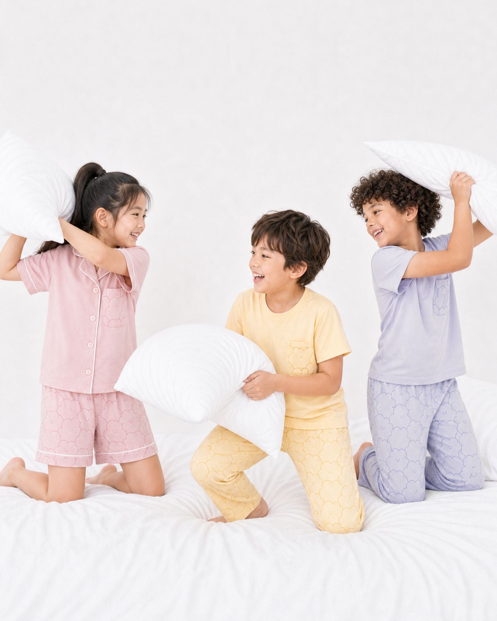 Pre-order: Kids Cloud Collar Lounge Set – Strawberry Milk