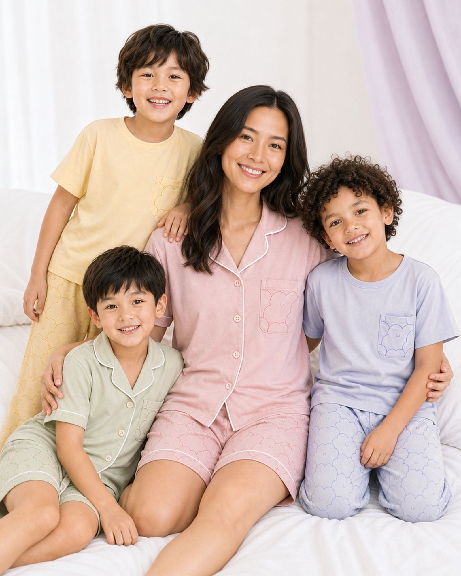 Pre-order: Kids Cloud Pyjamas Set - Banana Sorbet