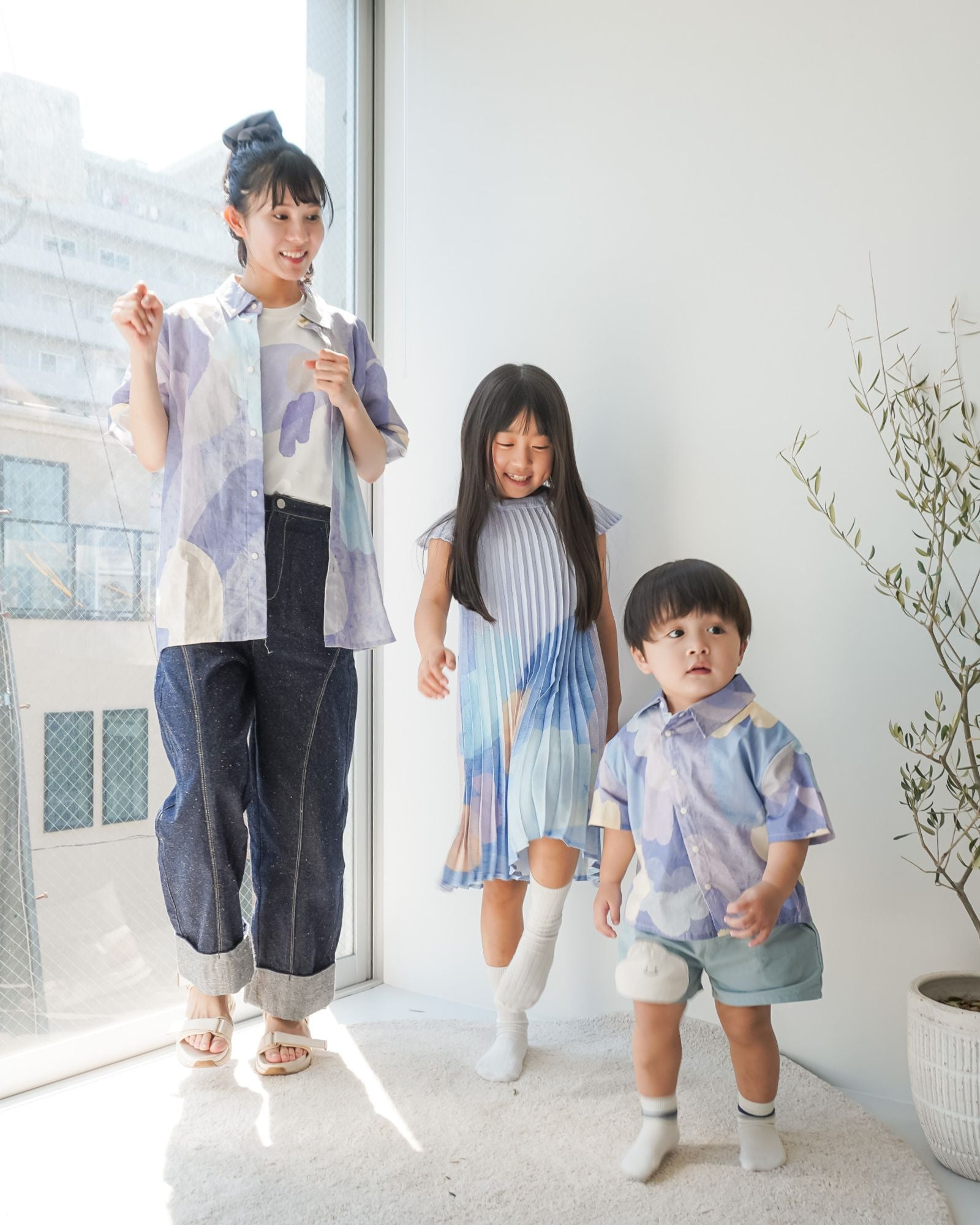 月明かりの池 プリント 大人用シャツ