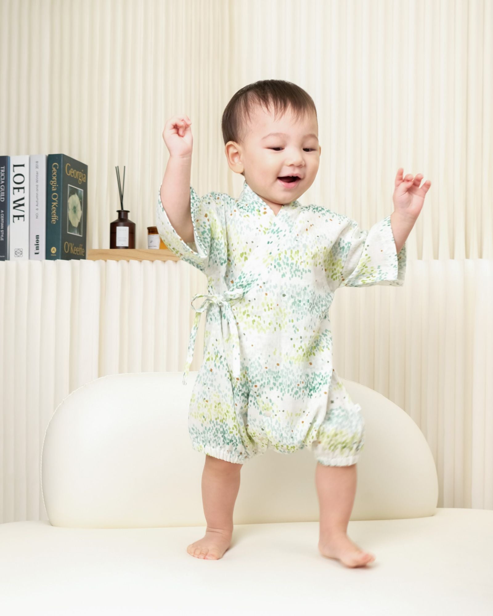 Petal & Pastels Baby Kimono - Lime